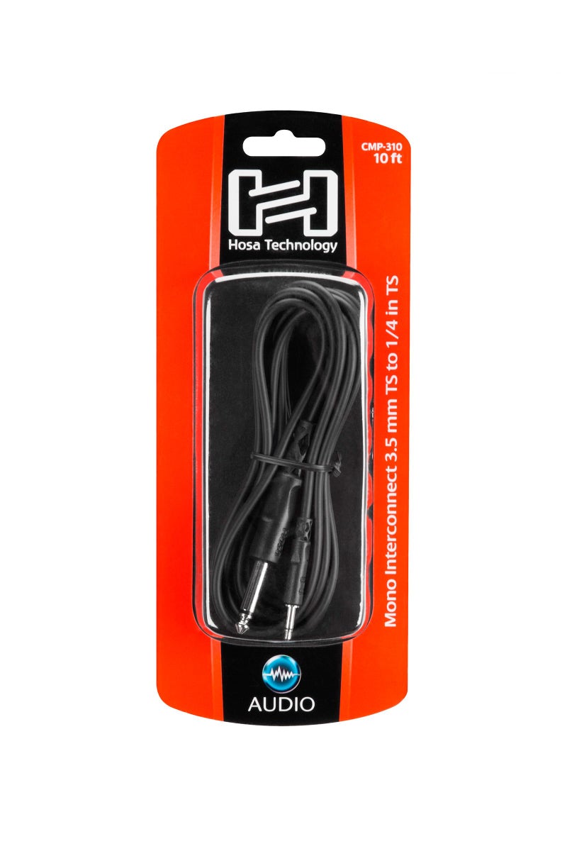 Hosa CMP-310 3.5 mm TS to 1/4 Inch TS Mono Interconnect Cable, 10 Feet - Image 5